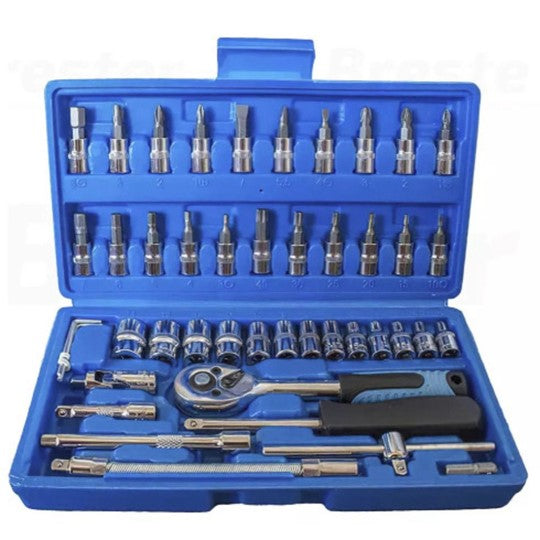 Kit 46 Chave Catraca Jogo De Soquetes Allen Torx