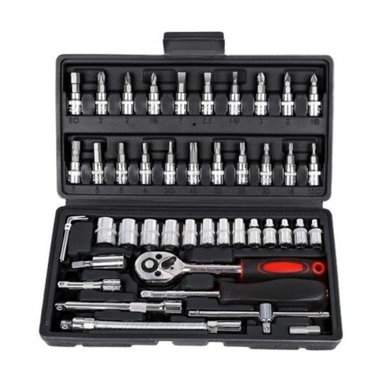 Kit 46 Chave Catraca Jogo De Soquetes Allen Torx